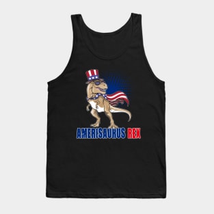 Amerisaurus Rex T-Rex Dinosaur 4th Of July Tank Top